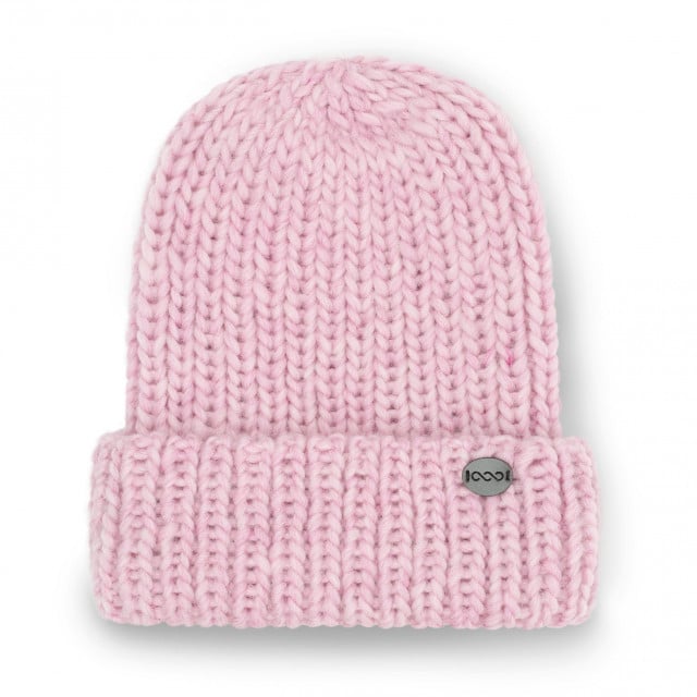 Czapka wełniana SOFFY pastelowy róż Ręcznie robiona na drutach wełniana czapka SOFFY w kolorze pastelowo różowym