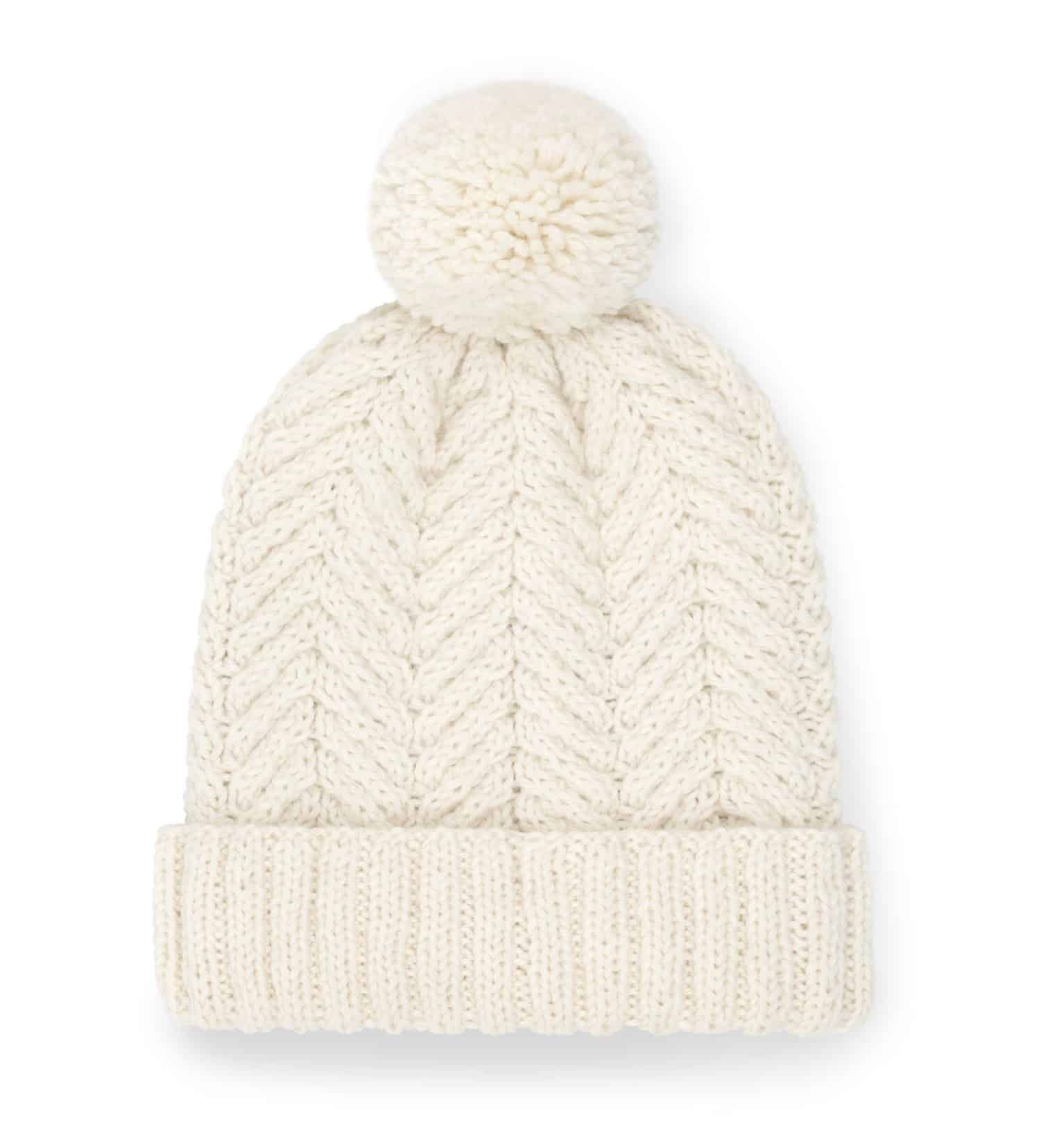 Czapka wełniana z pomponem CLASSIC No 2 ecru Czapka wełniana z pomponem CLASSIC No 2 ecru