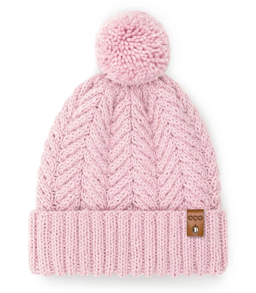 Czapka wełniana z pomponem handmade CLASSIC No 2 różowy