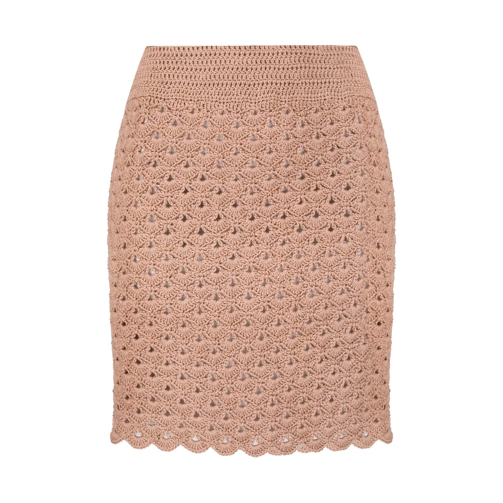 Szydełkowa mini spódniczka z bawełny HANDMADE - BLOOMING SKIRT No 2 Beżowa szydełkowa mini spódniczka ręcznie robiona z bawełny BLOOMING SKIRT No 2